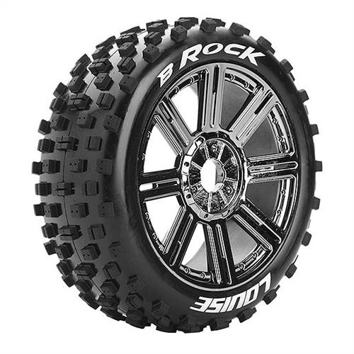LOUISE RC B-ROCK 1/8 FR/RR S OFT HEX 17MM SPOKE/CHROME BLA